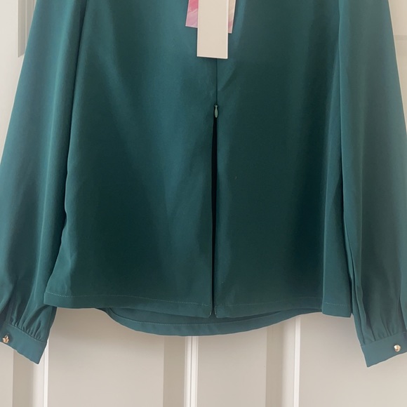 Chicwish Green Take a Bow Tie Neck Blouse S/M - Picture 6 of 9